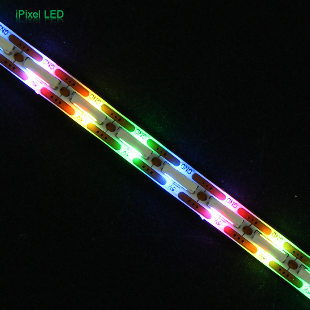 Double Side emitting addressable LED Strip with SMD5720RGB LED chips.